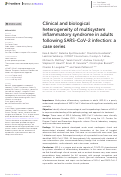 Cover page: Clinical and biological heterogeneity of multisystem inflammatory syndrome in adults following SARS-CoV-2 infection: a case series