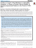 Cover page: Incidence of Cyp51 A Key Mutations in Aspergillus fumigatus—A Study on Primary Clinical Samples of Immunocompromised Patients in the Period of 1995–2013