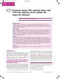 Cover page: Coronavirus disease 2019 respiratory failure: what is the best supportive care for patients who require ICU admission?