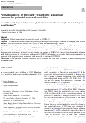 Cover page: Perinatal aspects on the covid-19 pandemic: a practical resource for perinatal–neonatal specialists