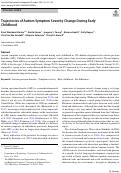 Cover page: Trajectories of Autism Symptom Severity Change During Early Childhood