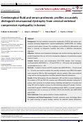 Cover page: Cerebrospinal fluid and serum proteomic profiles accurately distinguish neuroaxonal dystrophy from cervical vertebral compressive myelopathy in horses