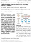 Cover page: Computational resources to define alleles and altered regulatory motifs at genomically edited candidate response elements