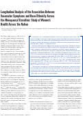 Cover page: Longitudinal Analysis of the Association Between Vasomotor Symptoms and Race/Ethnicity Across the Menopausal Transition: Study of Women's Health Across the Nation