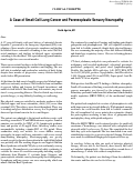 Cover page: A Case of Small Cell Lung Cancer and Paraneoplastic Sensory Neuropathy