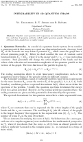 Cover page: INTEGRABILITY IN 1D QUANTUM CHAOS