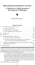 Cover page: Broadband Internet Access: A Solution to Tribal Economic Development Challenges