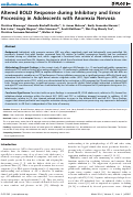 Cover page: Altered BOLD Response during Inhibitory and Error Processing in Adolescents with Anorexia Nervosa