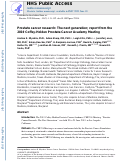 Cover page: Prostate cancer research: The next generation; report from the 2019 Coffey‐Holden Prostate Cancer Academy Meeting