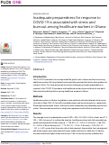 Cover page: Inadequate preparedness for response to COVID-19 is associated with stress and burnout among healthcare workers in Ghana.