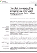 Cover page: “May I Grab Your Attention?”: An Investigation Into Infants' Visual Preferences for Handled Objects Using Lookit as an Online Platform for Data Collection