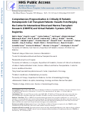 Cover page: Comprehensive Prognostication in Critically Ill Pediatric Hematopoietic Cell Transplant Patients: Results from Merging the Center for International Blood and Marrow Transplant Research (CIBMTR) and Virtual Pediatric Systems (VPS) Registries