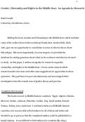 Cover page: Gender, Citizenship, and Human Rights in the Middle East: Agendas for Research and Reflections on Lebanon