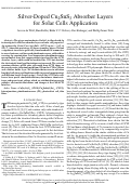 Cover page: Silver-Doped Cu<sub>2</sub>SnS<sub>3</sub> Absorber Layers for Solar Cells Application