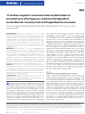 Cover page: 1H nuclear magnetic resonance brain metabolomics in neonatal mice after hypoxia-ischemia distinguished normothermic recovery from mild hypothermia recoveries.