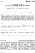 Cover page: Soil heterogeneity and the distribution of native grasses in California: Can soil properties inform restoration plans?