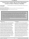 Cover page: Central Venous Catheter-directed Tissue Plasminogen Activator in Massive Pulmonary Embolism