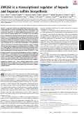 Cover page: ZNF263 is a transcriptional regulator of heparin and heparan sulfate biosynthesis.