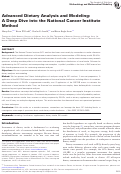 Cover page: Advanced Dietary Analysis and Modeling: A Deep Dive into the National Cancer Institute Method
