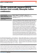 Cover page: Specific catalytically impaired DDX3X mutants form sexually dimorphic hollow condensates