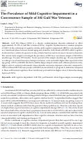 Cover page: The Prevalence of Mild Cognitive Impairment in a Convenience Sample of 202 Gulf War Veterans