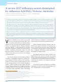 Cover page: A severe 2017 influenza season dominated by influenza A(H3N2), Victoria, Australia.