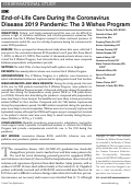 Cover page: End-of-Life Care During the Coronavirus Disease 2019 Pandemic: The 3 Wishes Program