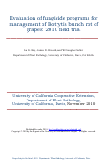 Cover page: Evaluation of fungicide programs for management of Botrytis bunch rot of grapes: 2010 field trial