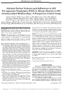 Cover page: Intimate Partner Violence and Adherence to HIV Pre-exposure Prophylaxis (PrEP) in African Women in HIV Serodiscordant Relationships