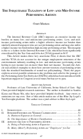 Cover page: The Inequitable Taxation of Low- and Mid-Income Performing Artists