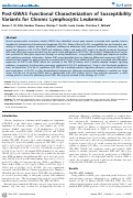 Cover page: Post-GWAS Functional Characterization of Susceptibility Variants for Chronic Lymphocytic Leukemia