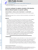 Cover page: Local error estimates for adaptive simulation of the reaction–diffusion master equation via operator splitting