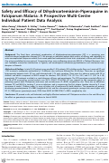 Cover page: Safety and Efficacy of Dihydroartemisinin-Piperaquine in Falciparum Malaria: A Prospective Multi-Centre Individual Patient Data Analysis