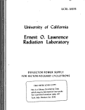 Cover page: DEFLECTOR POWER SUPPLY FOR SECTOR-FOCUSED CYCLOTRONS