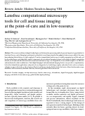 Cover page: Modern Trends in Imaging VIII: Lensfree Computational Microscopy Tools for Cell and Tissue Imaging at the Point‐of‐Care and in Low‐Resource Settings