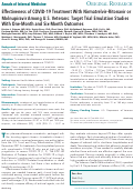 Cover page: Effectiveness of COVID-19 Treatment With Nirmatrelvir-Ritonavir or Molnupiravir Among U.S. Veterans: Target Trial Emulation Studies With One-Month and Six-Month Outcomes.