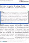 Cover page: Contextual modulation of medial prefrontal cortex to neutral faces in anxious adolescents.