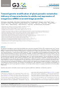 Cover page: Toward genetic modification of plant-parasitic nematodes: delivery of macromolecules to adults and expression of exogenous mRNA in second stage juveniles