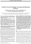 Cover page: Trends in Cervical Cytology Screening and Reporting Practices: Results From the College of American Pathologists 2011 PAP Education Supplemental Questionnaire