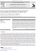 Cover page: Factors Associated with Proportions and Miles of Bicycling for Transportation and Recreation in Six Small U.S. Cities