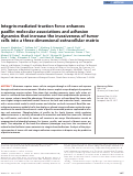 Cover page: Integrin-mediated traction force enhances paxillin molecular associations and adhesion dynamics that increase the invasiveness of tumor cells into a three-dimensional extracellular matrix