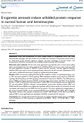 Cover page: E-cigarette aerosols induce unfolded protein response in normal human oral keratinocytes