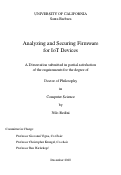 Cover page: Analyzing and Securing Firmware for IoT Devices