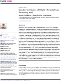 Cover page: Social determinants of COVID-19 mortality at the county level