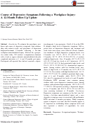 Cover page: Course of Depressive Symptoms Following a Workplace Injury: A 12-Month Follow-Up Update