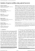 Cover page: Analysis of sperm motility using optical tweezers