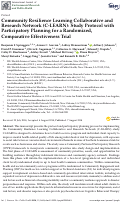 Cover page: Community Resilience Learning Collaborative and Research Network (C-LEARN): Study Protocol with Participatory Planning for a Randomized, Comparative Effectiveness Trial.
