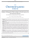 Cover page: Pediatric Orthopaedic Observerships in North America for International Surgeons