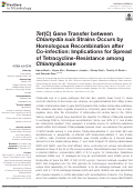 Cover page: Tet(C) Gene Transfer between Chlamydia suis Strains Occurs by Homologous Recombination after Co-infection: Implications for Spread of Tetracycline-Resistance among Chlamydiaceae