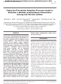 Cover page: Using the Precaution Adoption Process model to describe a disaster preparedness intervention among low-income Latinos